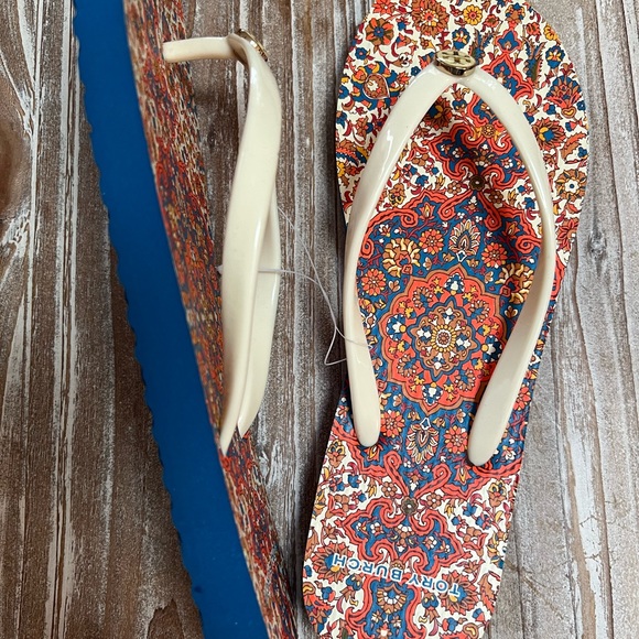 Tory Burch Shoes - Tory Burch thin flip flop, new ivory / palace paisley size 8 - brand new